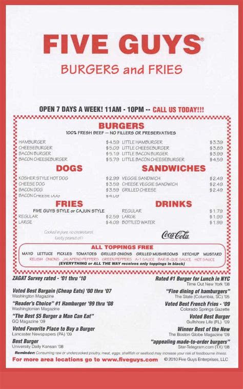 five guys burgers & fries menu|Five Guys Burgers & Fries Delivery – Online menu